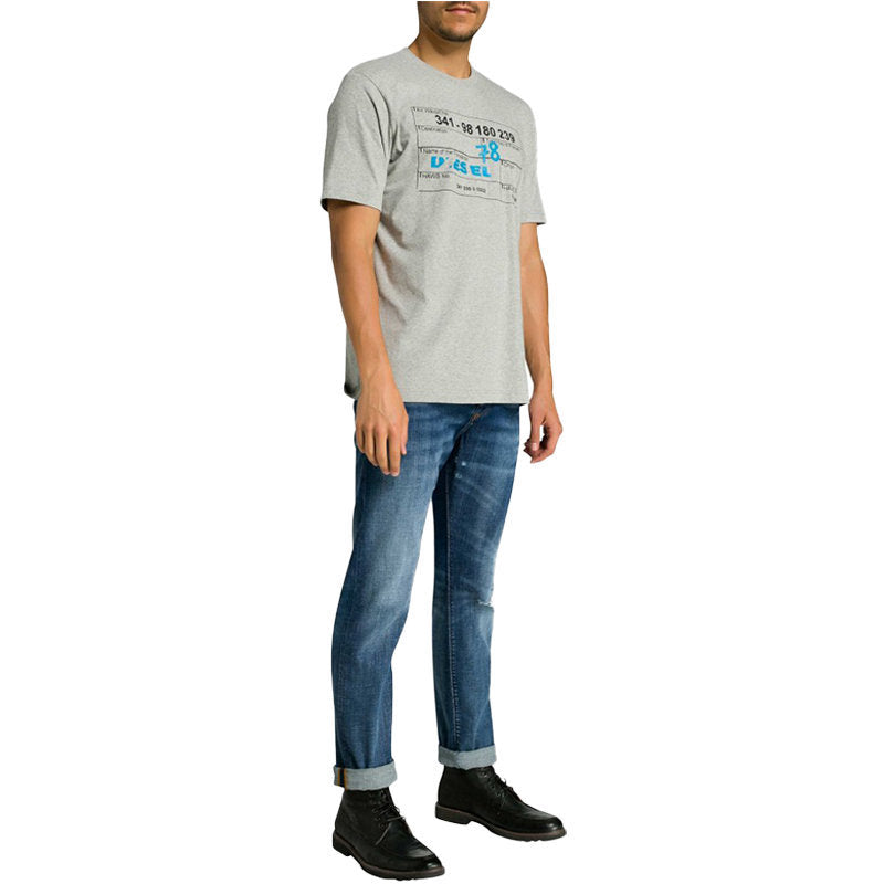 DIESEL BUSTER R4TW8 Mens Denim Jeans Regular Slim Fit Tapered Distressed Ripped