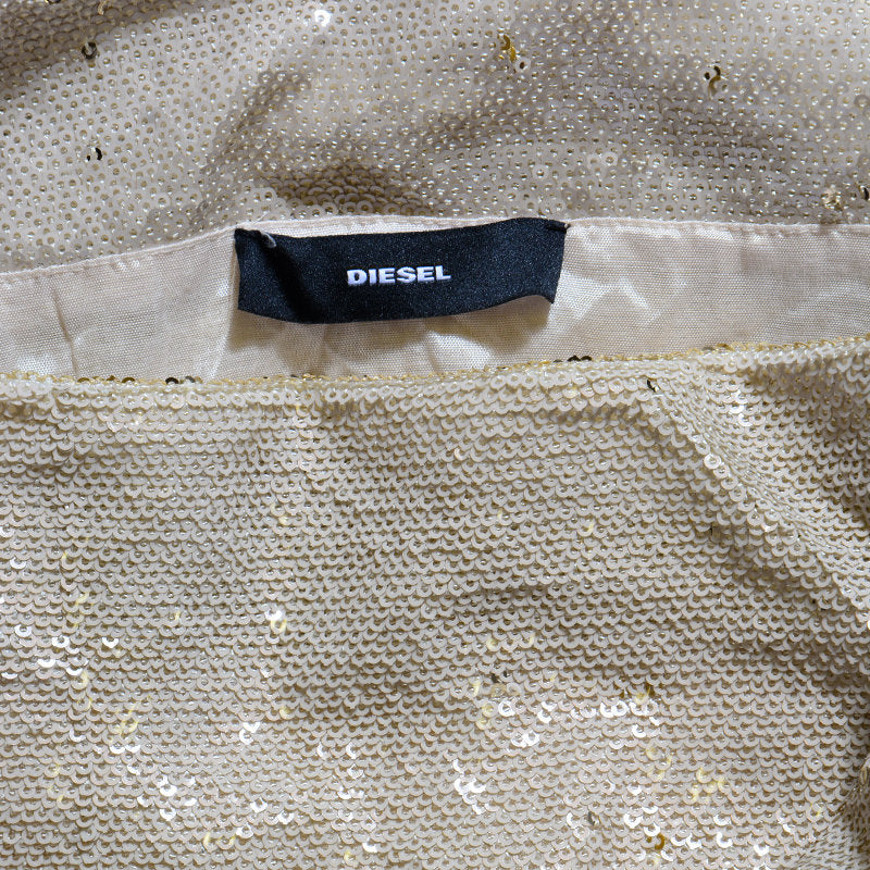 DIESEL D BOOKIE Womens Dress Sleeveless Midi Shiny Summer Party Wear Pink Dress