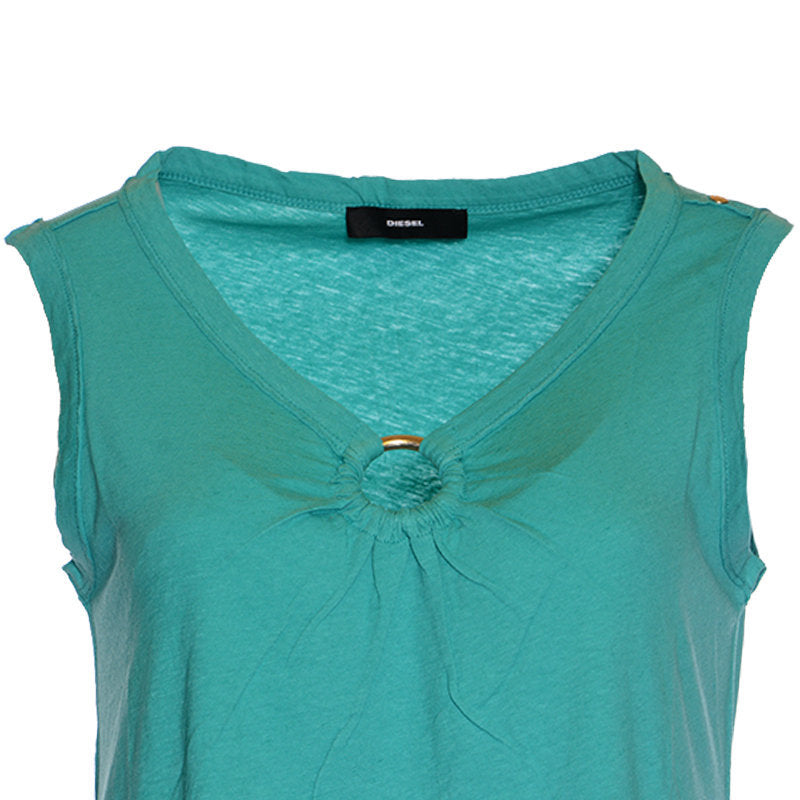 DIESEL D ISBEL Womens Dress Plain Sleeveless Green Summer Casual And Party Wears