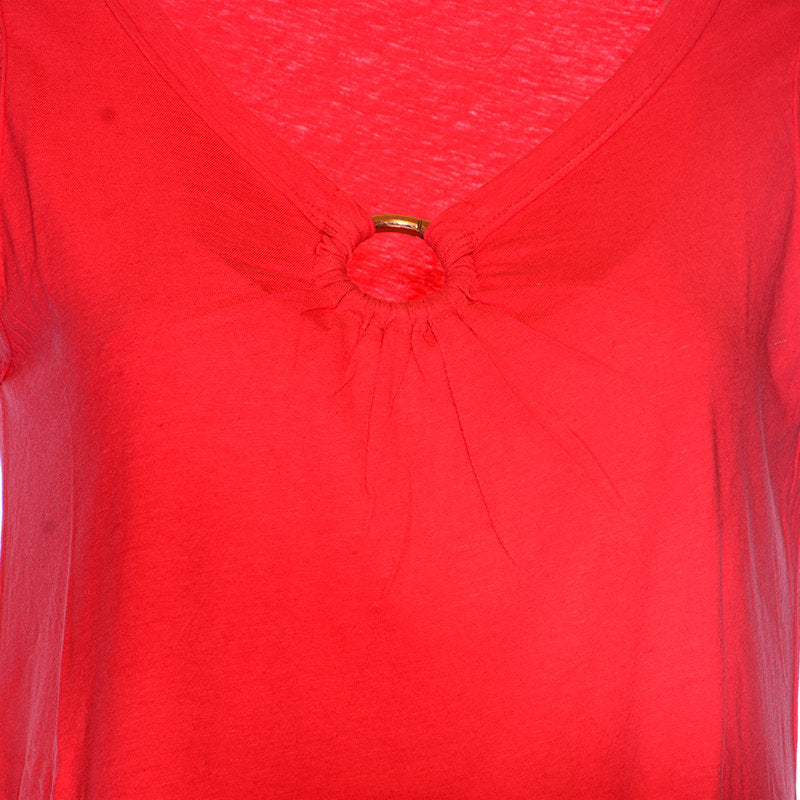 DIESEL D ISBEL Womens Dress Oversized Plain Sleeveless Summer Party Wear Red Top