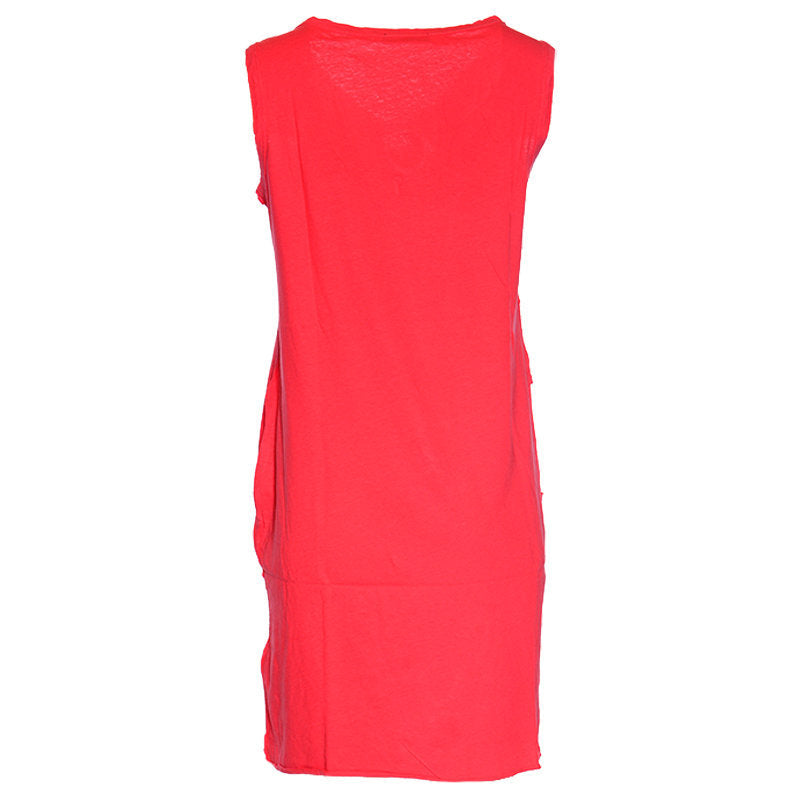 DIESEL D ISBEL Womens Dress Oversized Plain Sleeveless Summer Party Wear Red Top