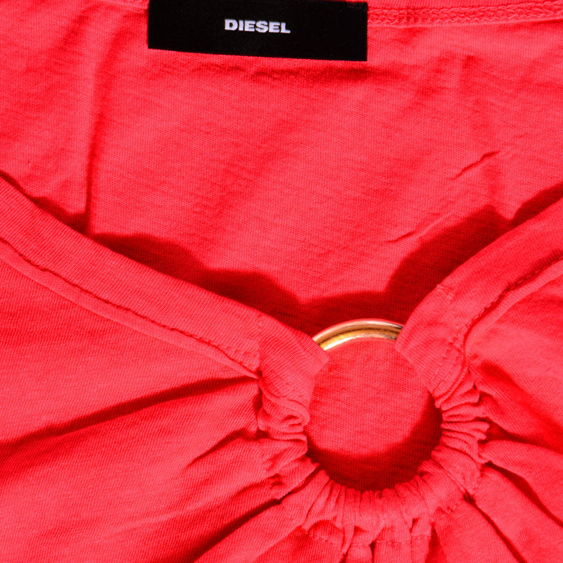 DIESEL D ISBEL Womens Dress Oversized Plain Sleeveless Summer Party Wear Red Top