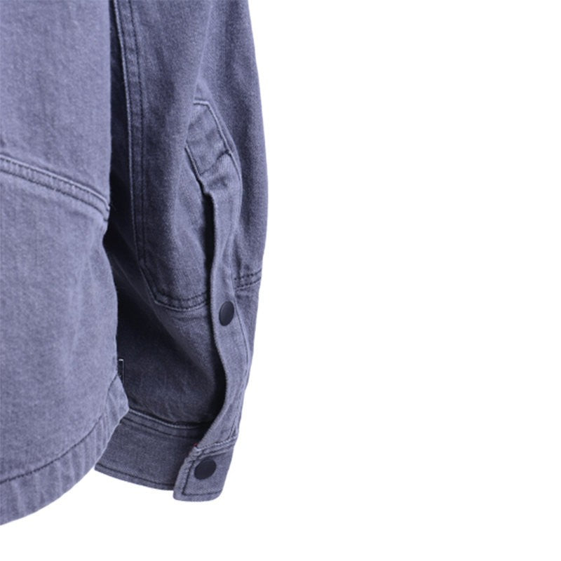 DIESEL D KIMY Mens Denim Jeans Jacket Hooded Grey Flip Pockets Long Outwear Coat