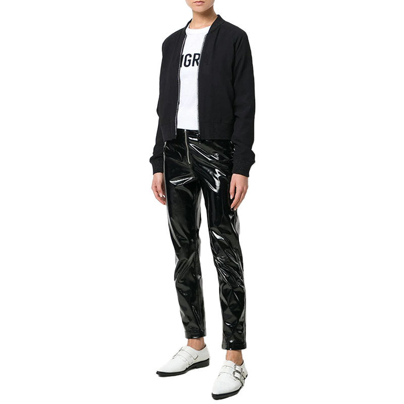 DIESEL DE BRUCE L Womens Bomber Jacket Quilted Varsity Jacket Winter Black Coat