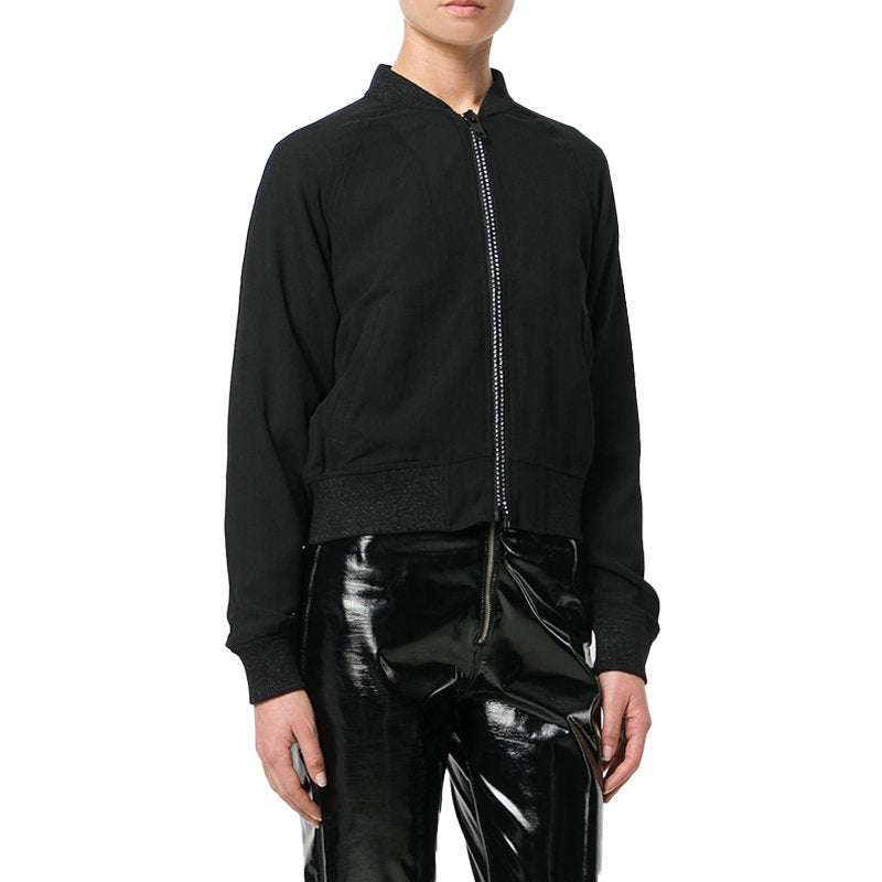 DIESEL DE BRUCE L Womens Bomber Jacket Quilted Varsity Jacket Winter Black Coat