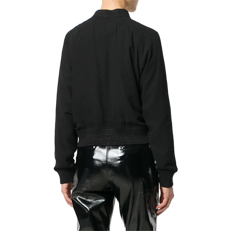 DIESEL DE BRUCE L Womens Bomber Jacket Quilted Varsity Jacket Winter Black Coat