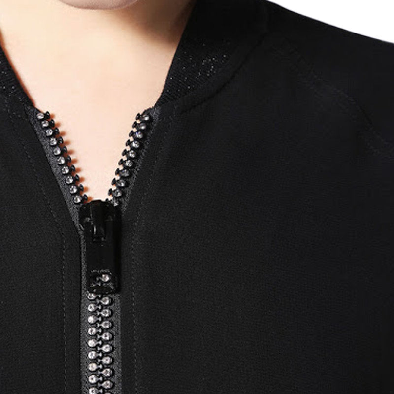 DIESEL DE BRUCE L Womens Bomber Jacket Quilted Varsity Jacket Winter Black Coat