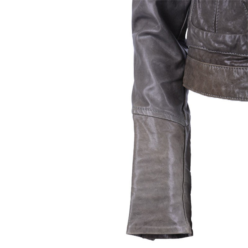 DIESEL L LAMBRUS Womens Biker Jacket Leather Slim Fit Coat Outwear Ladies Tops