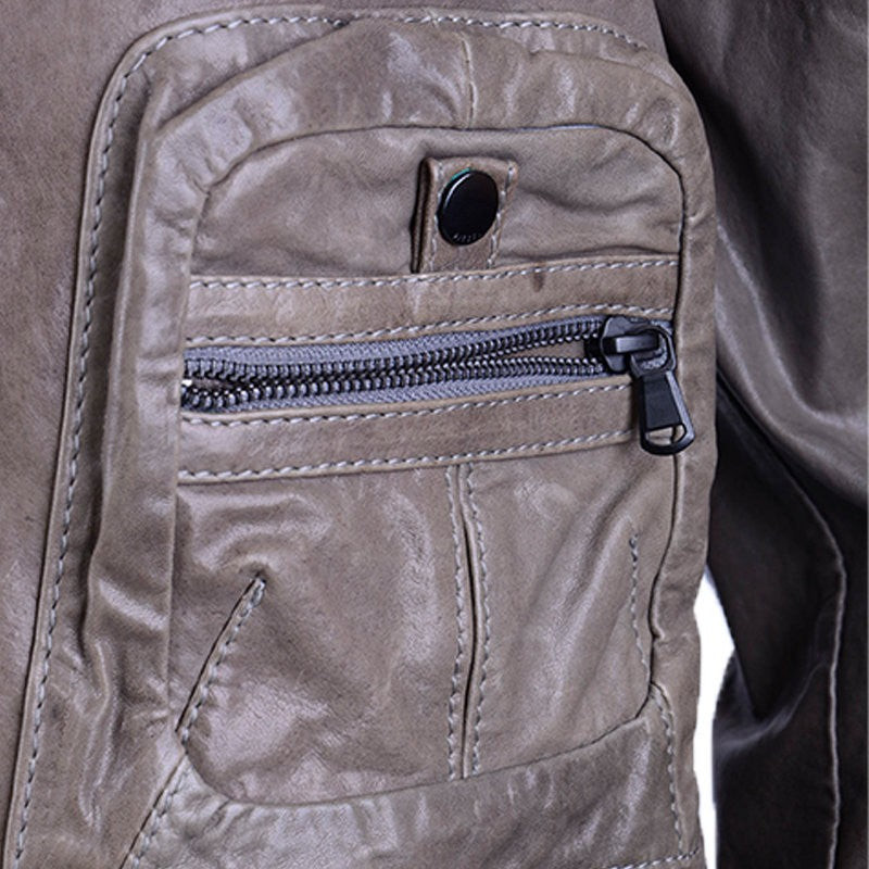 DIESEL L LAMBRUS Womens Biker Jacket Leather Slim Fit Coat Outwear Ladies Tops