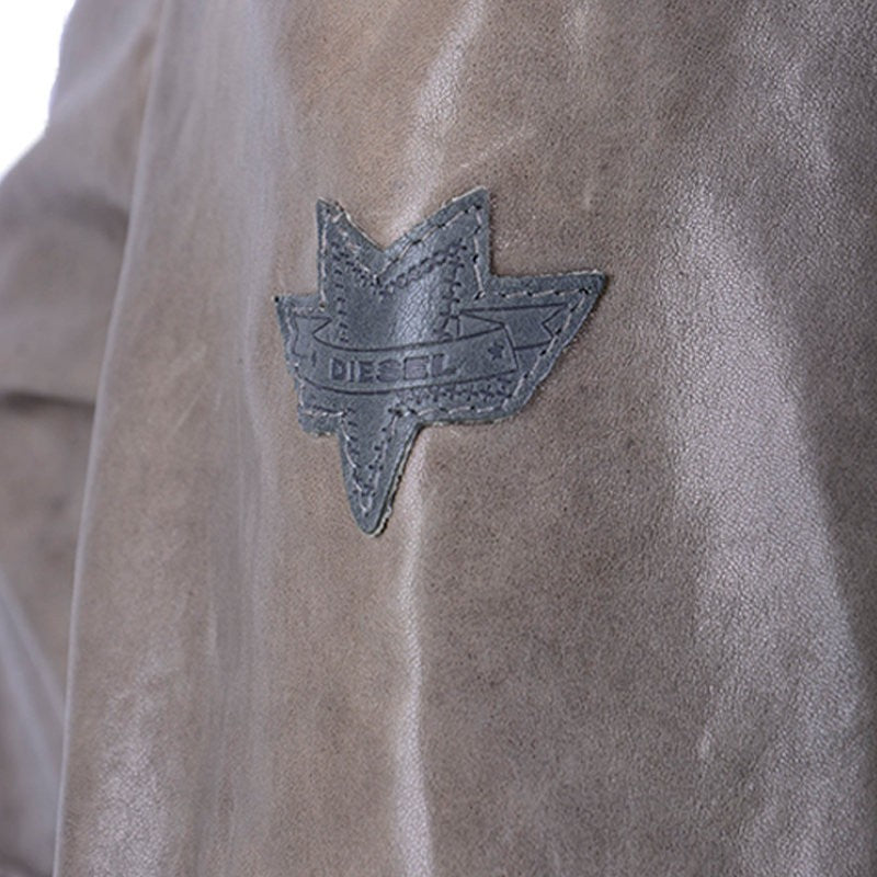 DIESEL L LAMBRUS Womens Biker Jacket Leather Slim Fit Coat Outwear Ladies Tops