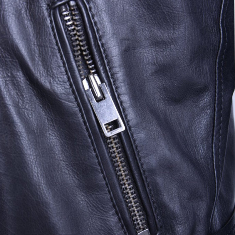 DIESEL L LUPUS G Womens Biker Jacket Black Genuine Leather Slim Fit Zipper Coat