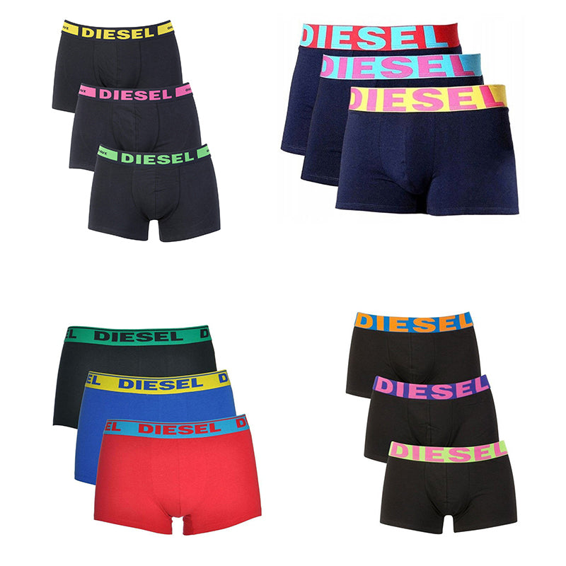 DIESEL Mens Trunks Boxer Shorts Underwear Pack of 3 High Quality Mens Trunk