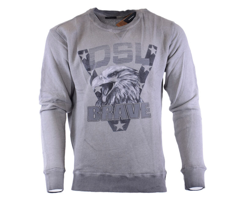 DIESEL S JOE AD Mens Sweatshirt Crew Neck Casual Jumper Pullover Grey Cardigan