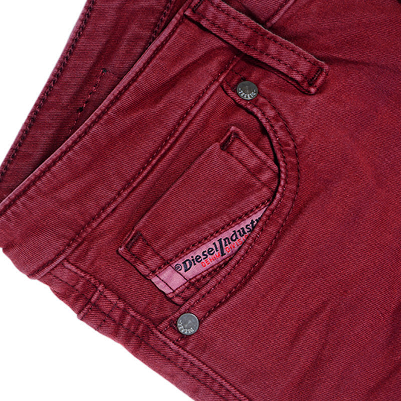 DIESEL SKINZEE C84BZ Womens Denim Jeans Super Slim Trousers Casual Maroon Pant