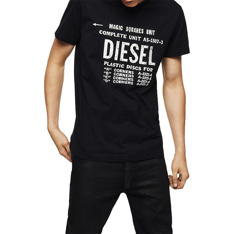 DIESEL T DIEGO B6 Mens T-Shirt Crew Neck Short Sleeve Casual Cotton Black Tee