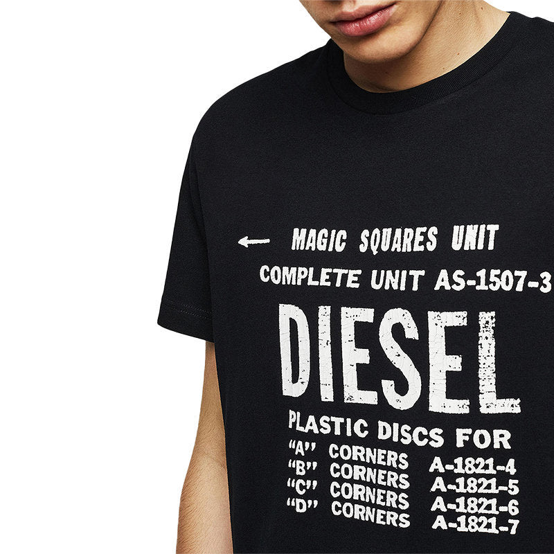 DIESEL T DIEGO B6 Mens T-Shirt Crew Neck Short Sleeve Casual Cotton Black Tee