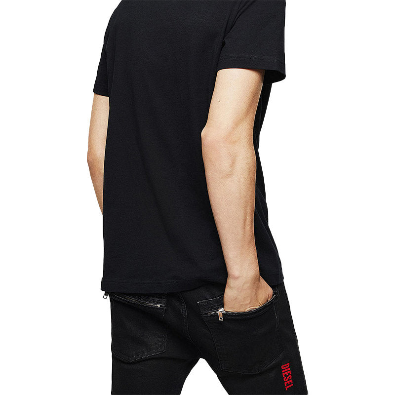 DIESEL T DIEGO B6 Mens T-Shirt Crew Neck Short Sleeve Casual Cotton Black Tee