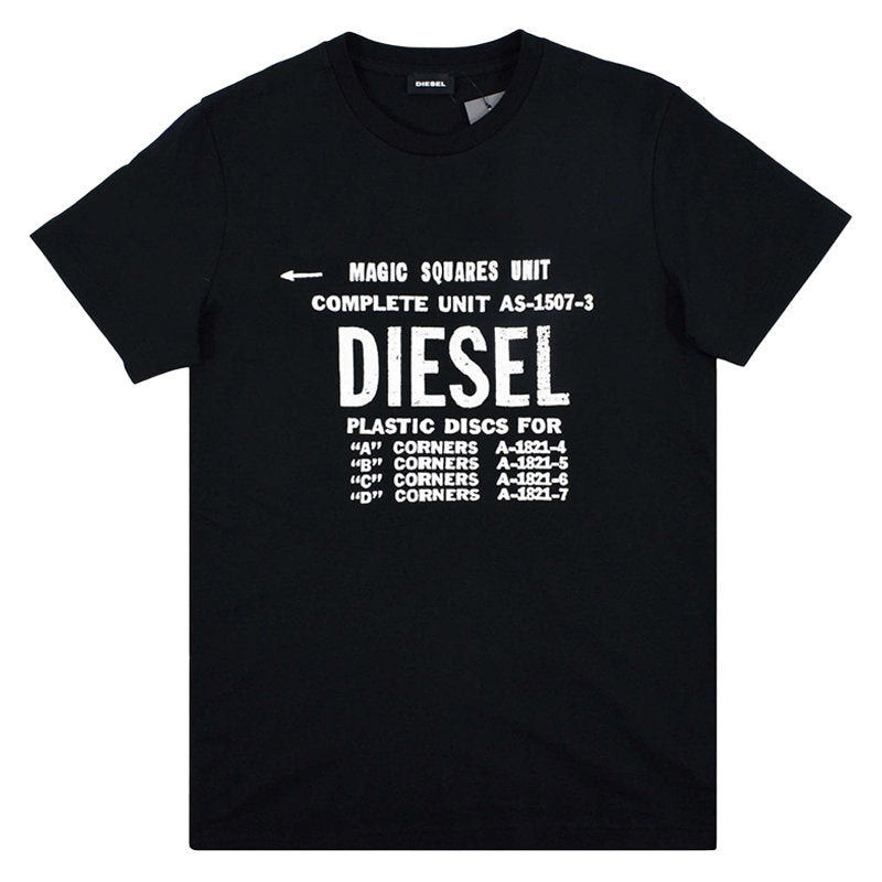 DIESEL T DIEGO B6 Mens T-Shirt Crew Neck Short Sleeve Casual Cotton Black Tee