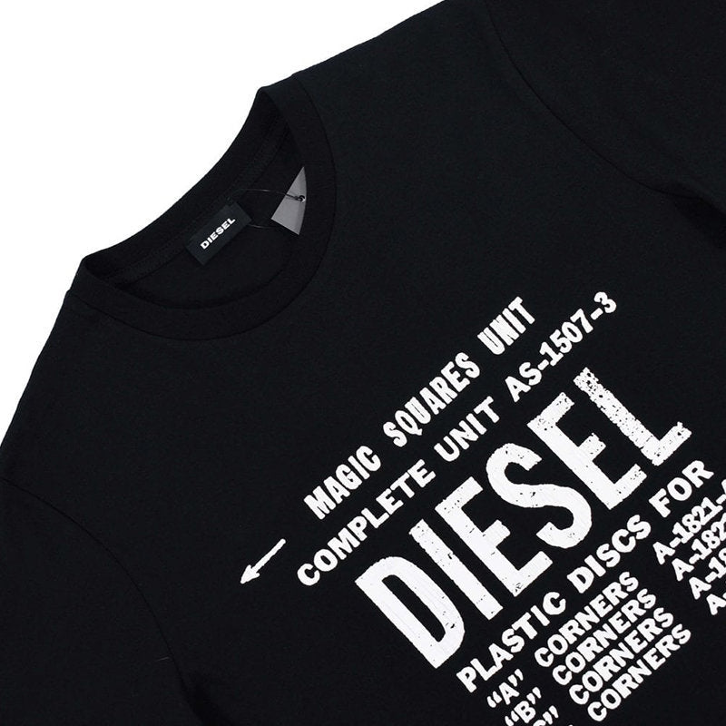 DIESEL T DIEGO B6 Mens T-Shirt Crew Neck Short Sleeve Casual Cotton Black Tee