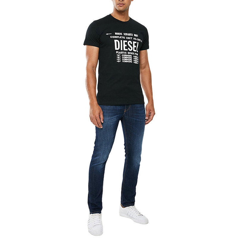 DIESEL T DIEGO B6 Mens T-Shirt Crew Neck Short Sleeve Casual Cotton Black Tee