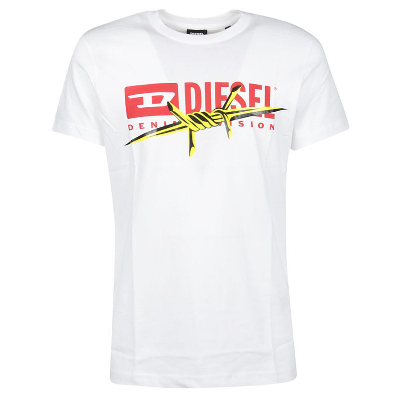 DIESEL T DIEGO BX2 Mens T-Shirt Crew Neck Short Sleeve Casual white Cotton Tee