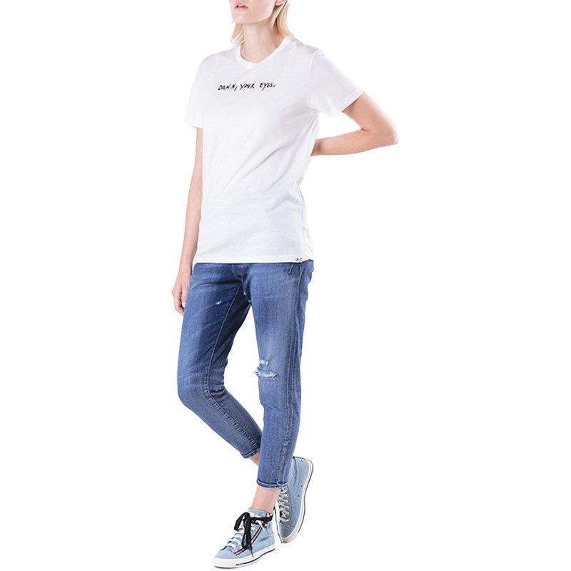 DIESEL T FLAVIA A Womens T-Shirt Crew Neck Short Sleeve Casual Summer White Tops