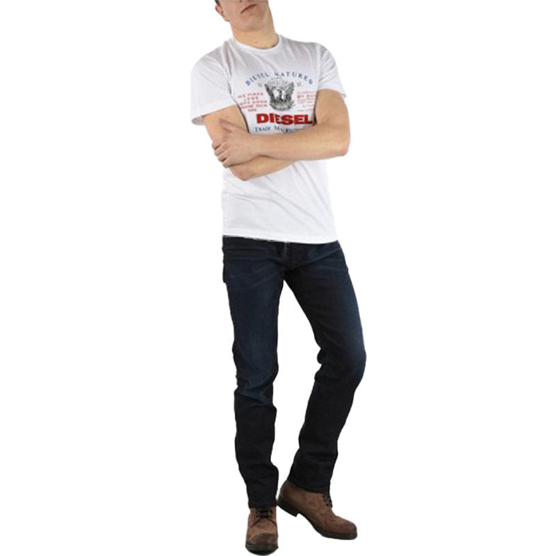 DIESEL Mens T Shirts T LOGYS HEMD Crew Neck Short Sleeve Casual White Summer Tee