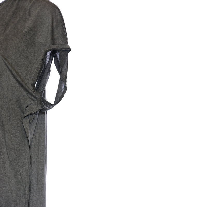 DIESEL T SAVAH A Womens Long Top Crew neck Short Sleeve Rayon Viscose Grey Dress