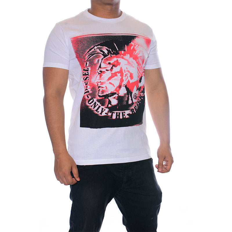 DIESEL T9 MOHICAN 0W91B Mens T Shirt Crew Neck Short Sleeve Casual Cotton Tee