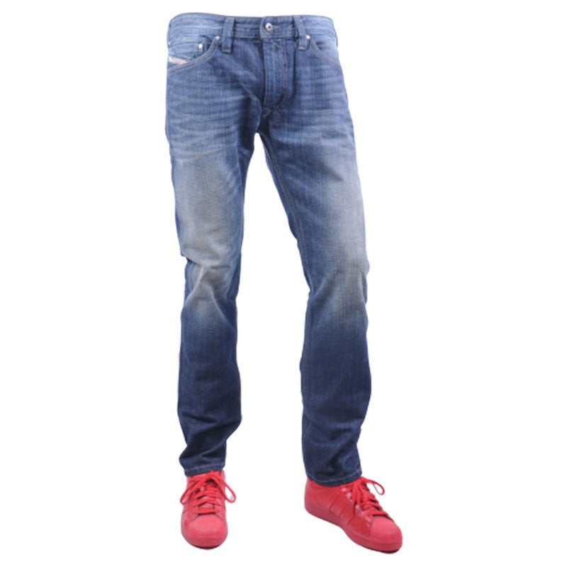 DIESEL THANAZ 0RZ31 Mens Denim Jeans Regular Slim Casual Cotton Pants Dark Blue