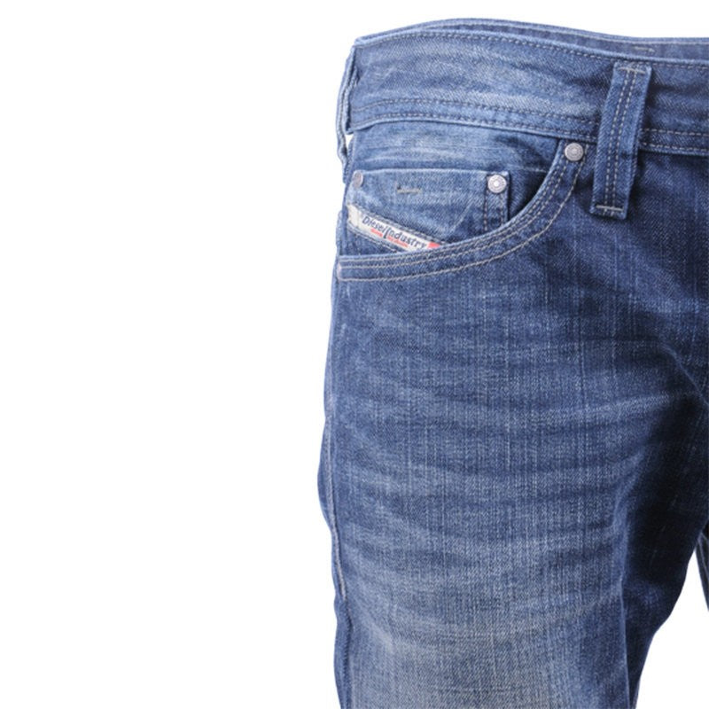 DIESEL THANAZ 0RZ31 Mens Denim Jeans Regular Slim Casual Cotton Pants Dark Blue