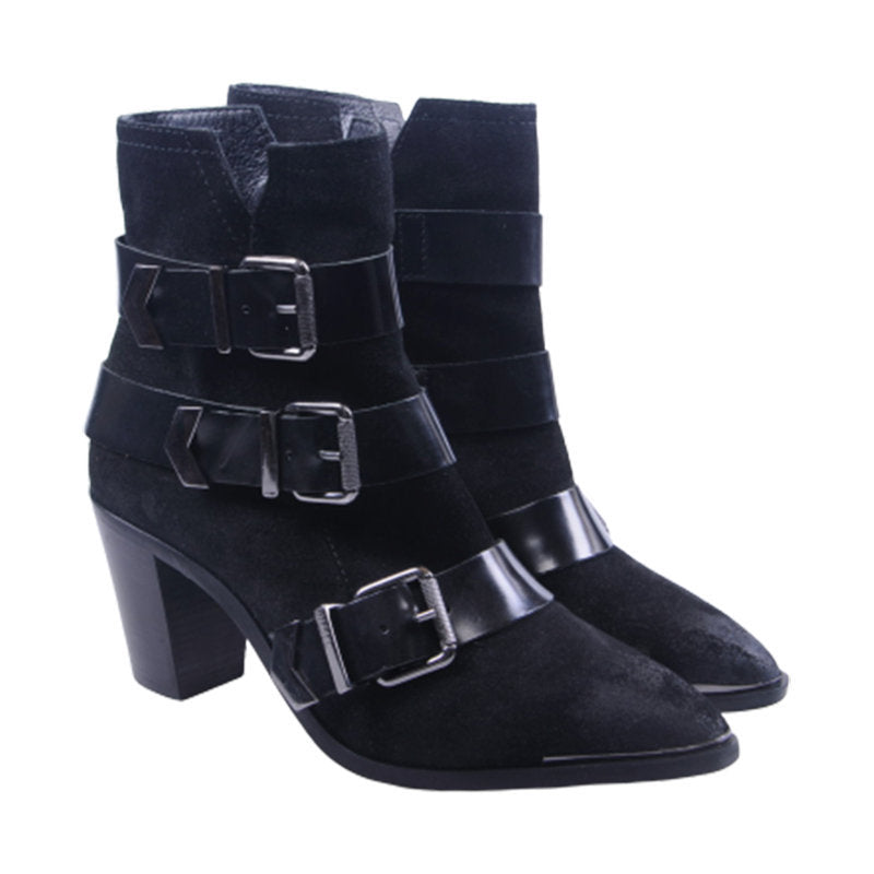 DIESEL Womens Boots Genuine Leather Pull On Cuban Heel Casual Shoes RRP-189.99