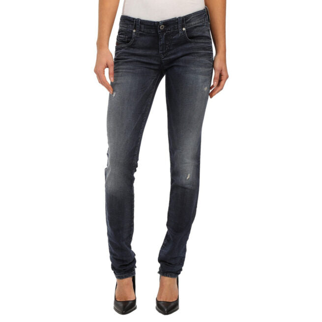 DIESEL GRUPEE NE 0669D Womens Denim Sweat Jogg Jeans Slim Fit Skinny