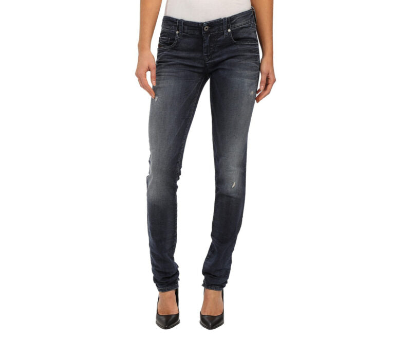 DIESEL GRUPEE NE 0669D Womens Denim Sweat Jogg Jeans Slim Fit Skinny