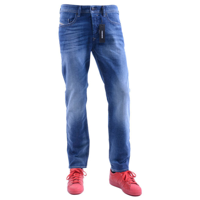 DIESEL BUSTER 084GR Mens Denim Jeans Regular Slim Tapered Blue Faded