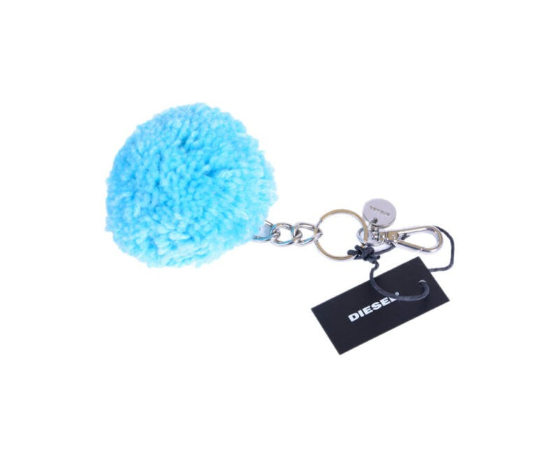 DIESEL Womens Keyring Fob Stainless Steel Ladies Pom Pom Keyring Key Fob Holder