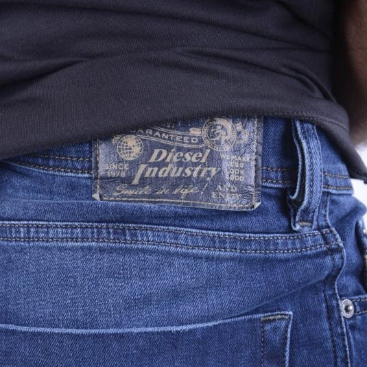 DIESEL TEPPHAR R14J8 Mens Denim Jeans Distressed Lyocell Slim Fit Carrot Trouser