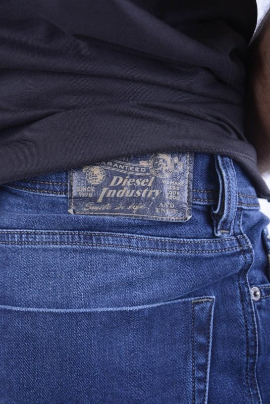 DIESEL TEPPHAR R14J8 Mens Denim Jeans Distressed Lyocell Slim Fit Carrot Trouser