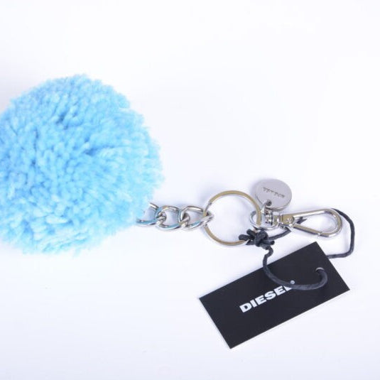 DIESEL Womens Keyring Fob Stainless Steel Ladies Pom Pom Keyring Key Fob Holder