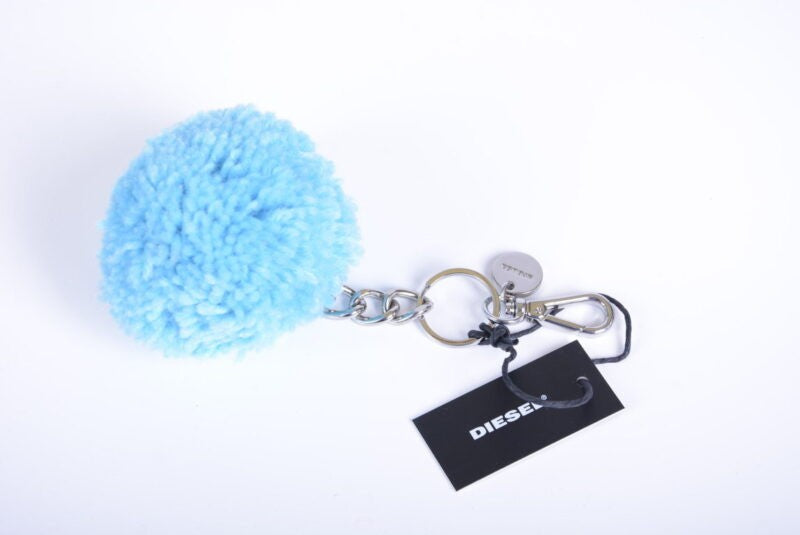 DIESEL Womens Keyring Fob Stainless Steel Ladies Pom Pom Keyring Key Fob Holder