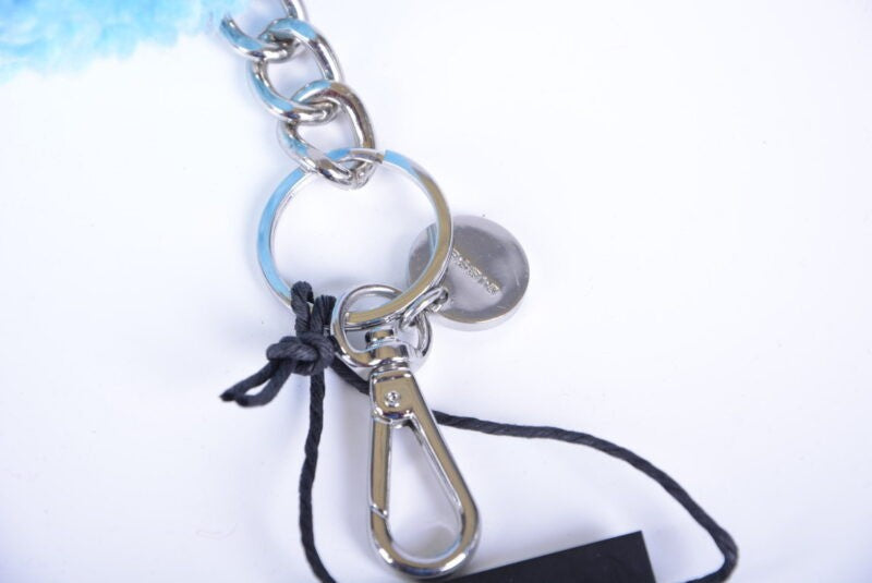 DIESEL Womens Keyring Fob Stainless Steel Ladies Pom Pom Keyring Key Fob Holder