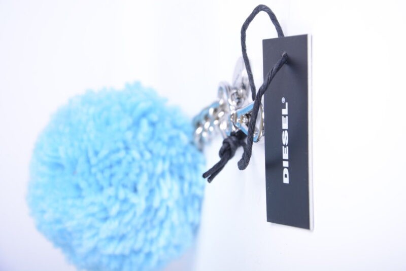 DIESEL Womens Keyring Fob Stainless Steel Ladies Pom Pom Keyring Key Fob Holder