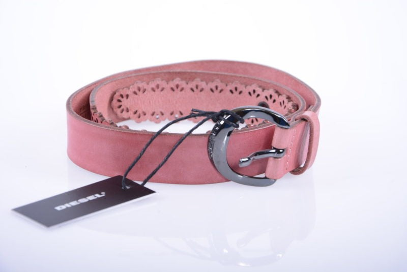 DIESEL B ALLENA X04875 Womens Belts Genuine Leather Fashion Waist Belt Pink 85cm