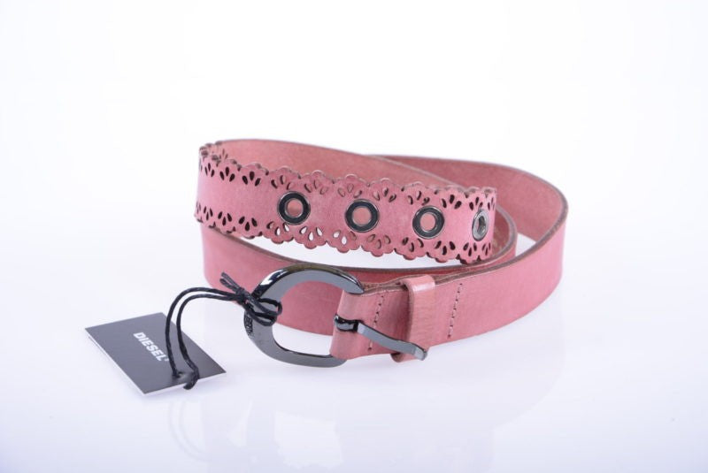 DIESEL B ALLENA X04875 Womens Belts Genuine Leather Fashion Waist Belt Pink 85cm