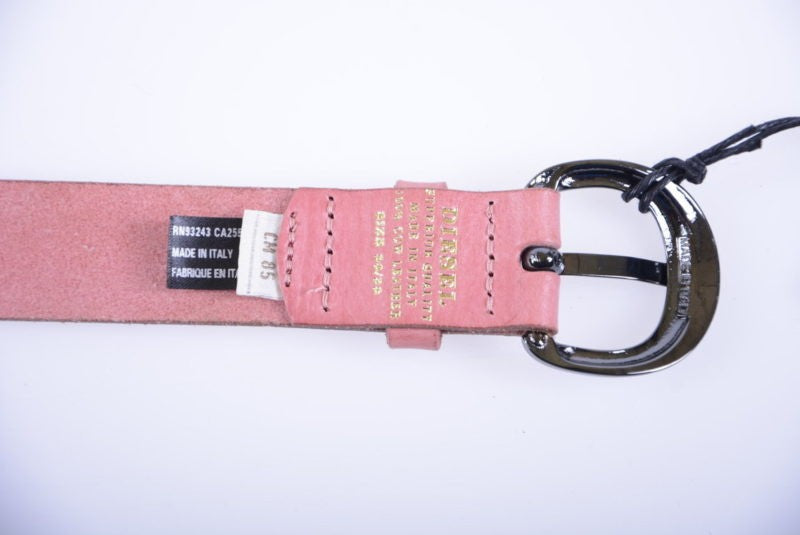 DIESEL B ALLENA X04875 Womens Belts Genuine Leather Fashion Waist Belt Pink 85cm