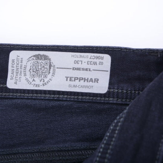 DIESEL TEPPHAR R06C7 Mens Denim Jeans Stretch Slim Fit Carrot Casual Denim Pants