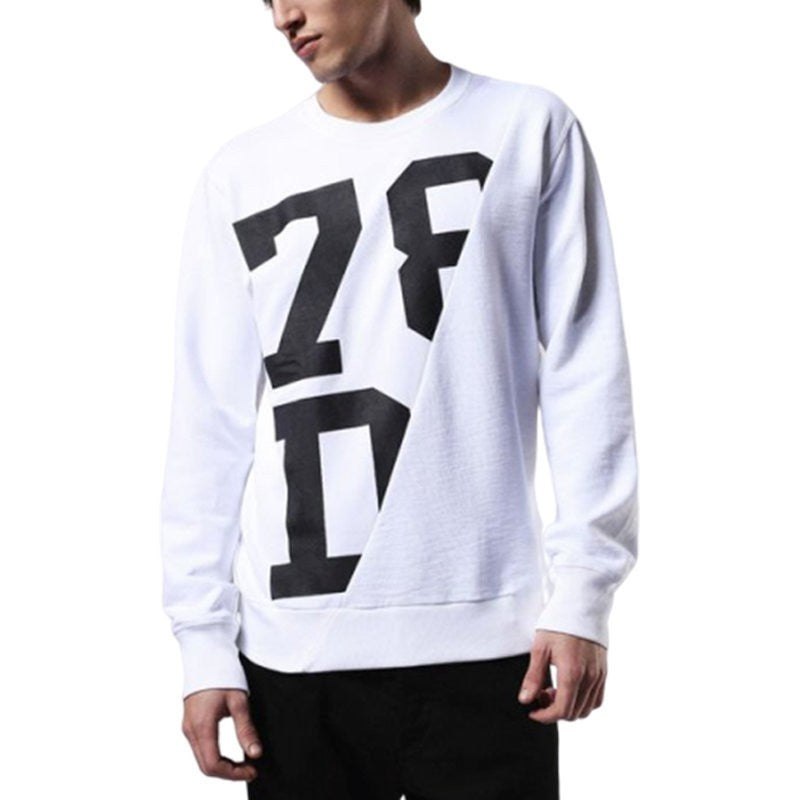 DIESEL S JOE NW Mens Sweatshirt Long Sleeve Pullover Jumper Lounge Wear White