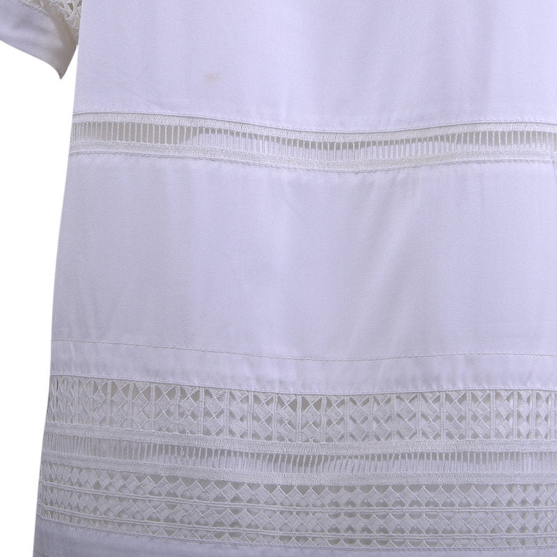 DIESEL BLACK GOLD DAZEN BGMBG Womens Dress Maxi Long Dress White Short Sleeve