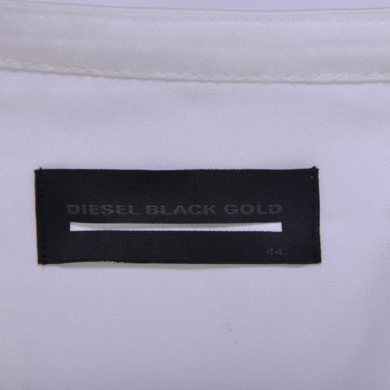 DIESEL BLACK GOLD DAZEN BGMBG Womens Dress Maxi Long Dress White Short Sleeve